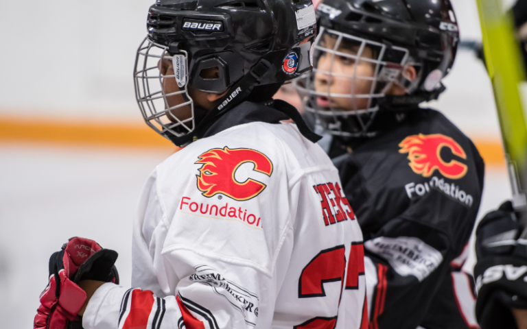 young hockey players on the ice